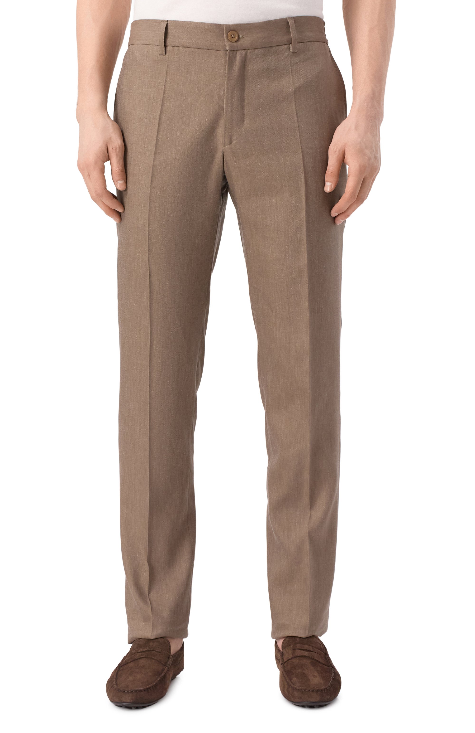 Брюки изо льна и шерсти STEFANO RICCI коричневого цвета по цене 117000 руб., арт. M1T8000006/WL003L, фото 3 Брюки изо льна и шерсти STEFANO RICCI, арт. M1T8000006/WL003L, фото 3