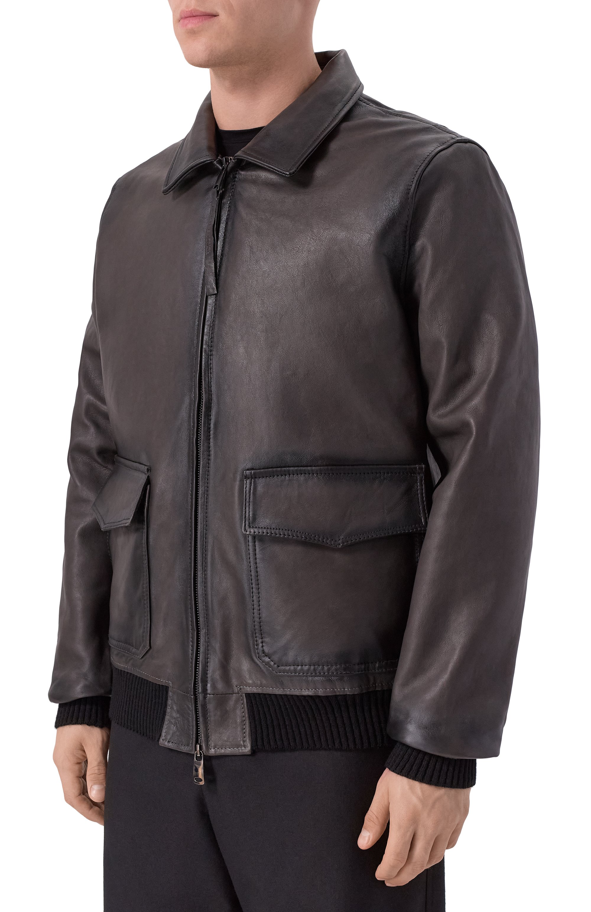 Кожаный бомбер NEVER ENOUGH, арт. MJL032, фото 3