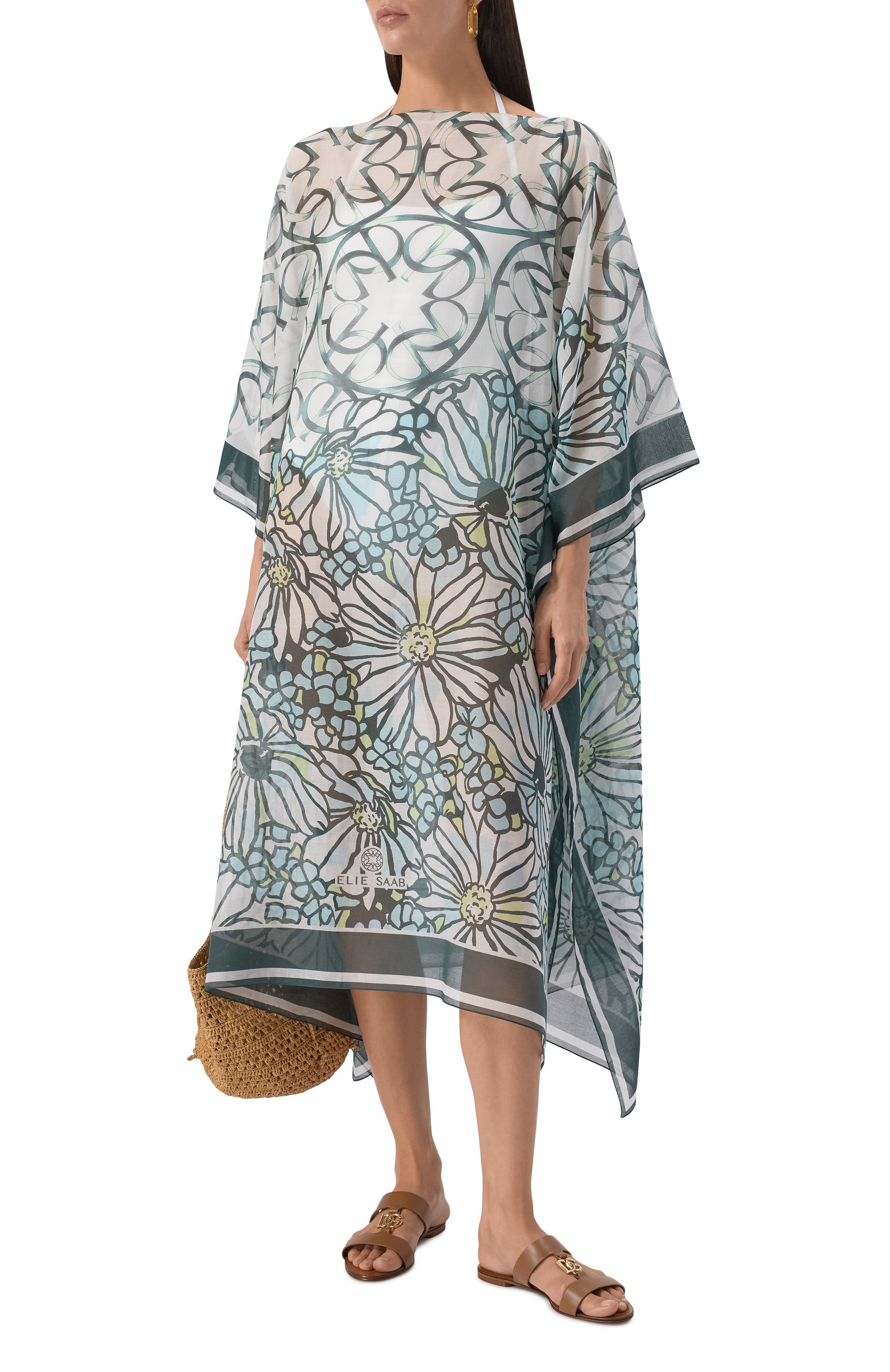 Туника из хлопка и шелка ELIE SAAB, арт. SEKAFTST765, фото 2