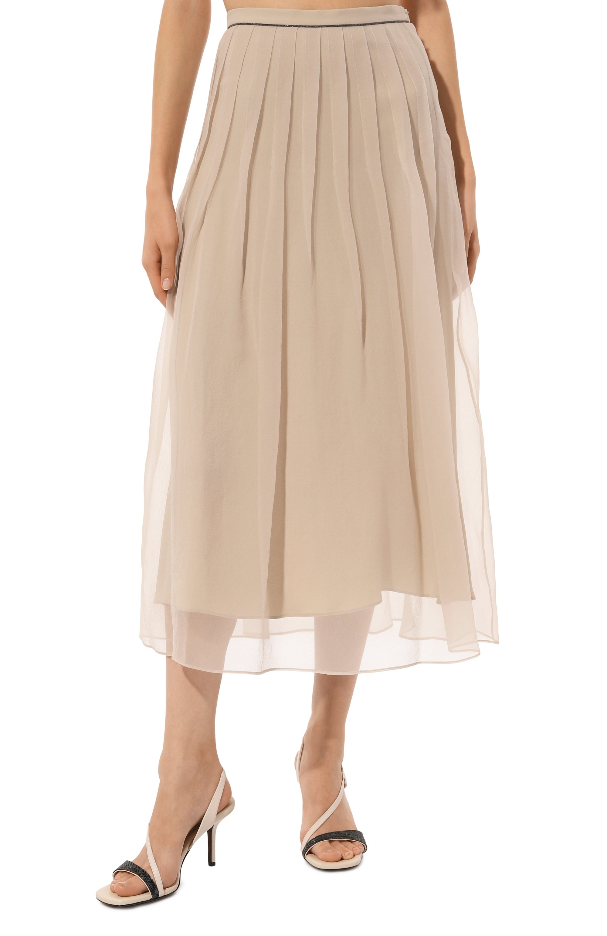 Шелковая юбка BRUNELLO CUCINELLI, арт. MF940G3375, фото 3