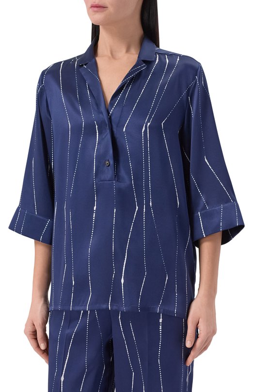 Шелковая блузка Kiton D51411K0873G03 Синий  D51411K0873G03 Фото 3