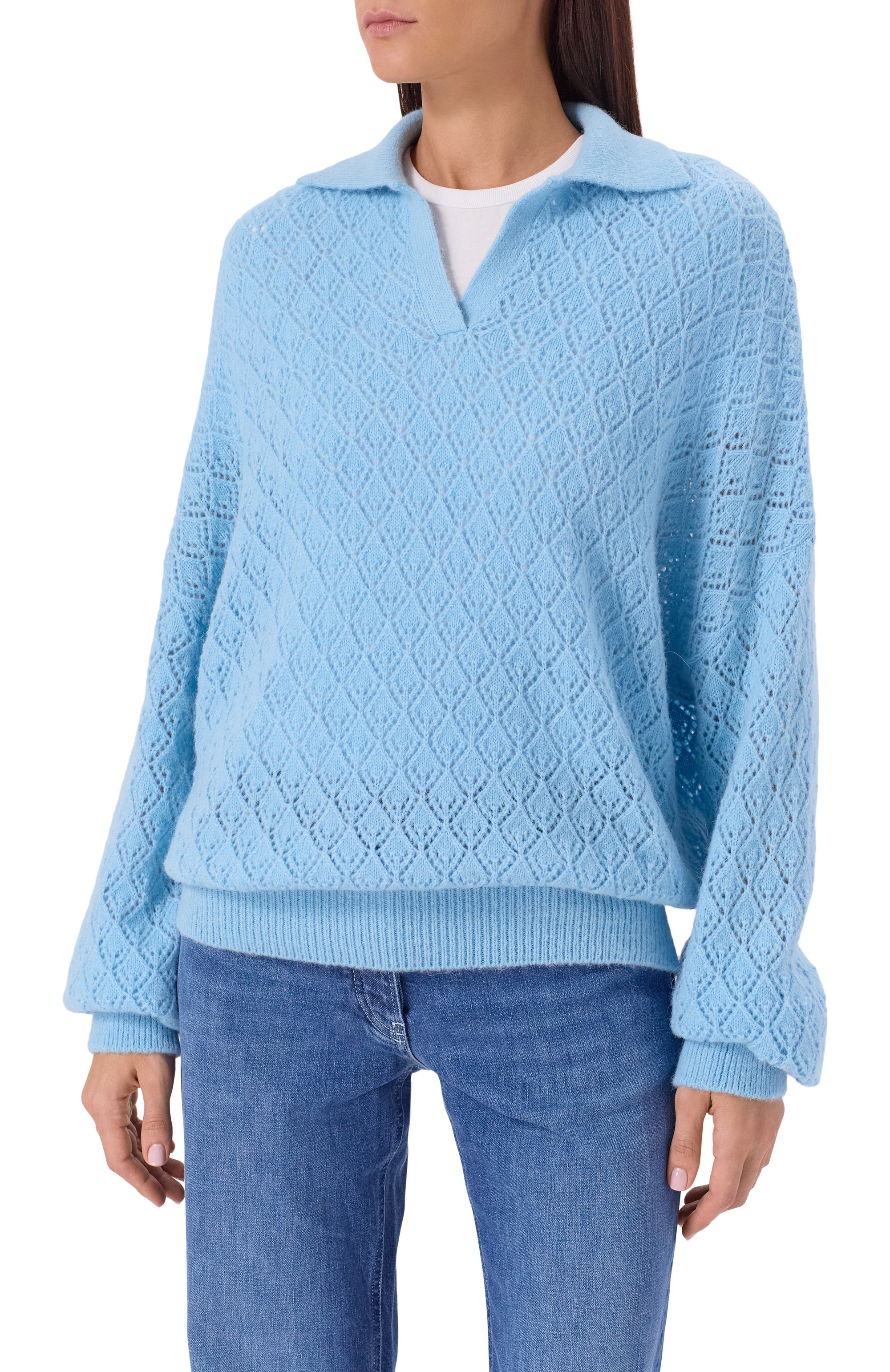 Поло FREEAGE голубого цвета по цене 36080 руб., арт. W26.JM137.2088.401, фото 3 Поло FREEAGE, арт. W26.JM137.2088.401, фото 3