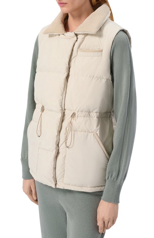 Пуховый жилет Kiton D61622K0948H02 Кремовый  D61622K0948H02 Фото 3