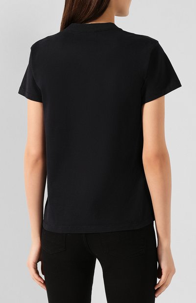 Хлопковая футболка HELMUT LANG черного цвета по цене 13700 руб., арт. J01DW516, фото 4 Хлопковая футболка HELMUT LANG, арт. J01DW516, фото 4
