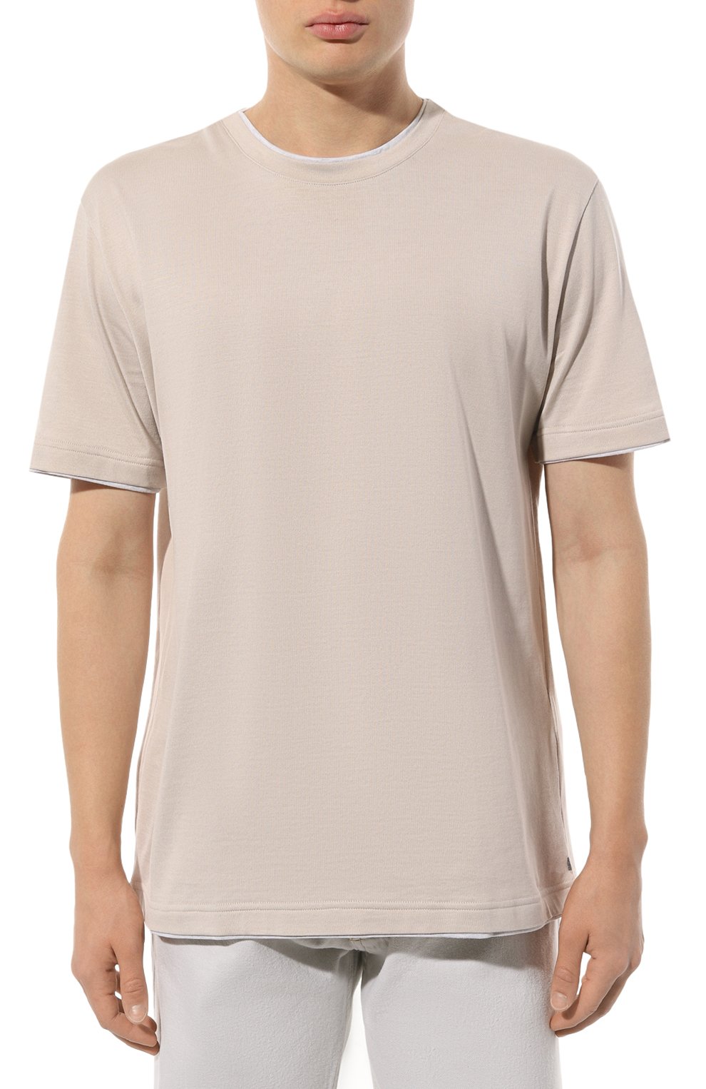Хлопковая футболка ELEVENTY бежевого цвета по цене 30700 руб., арт. H75TSHH04 TES0H077, фото 3 Хлопковая футболка ELEVENTY, арт. H75TSHH04 TES0H077, фото 3