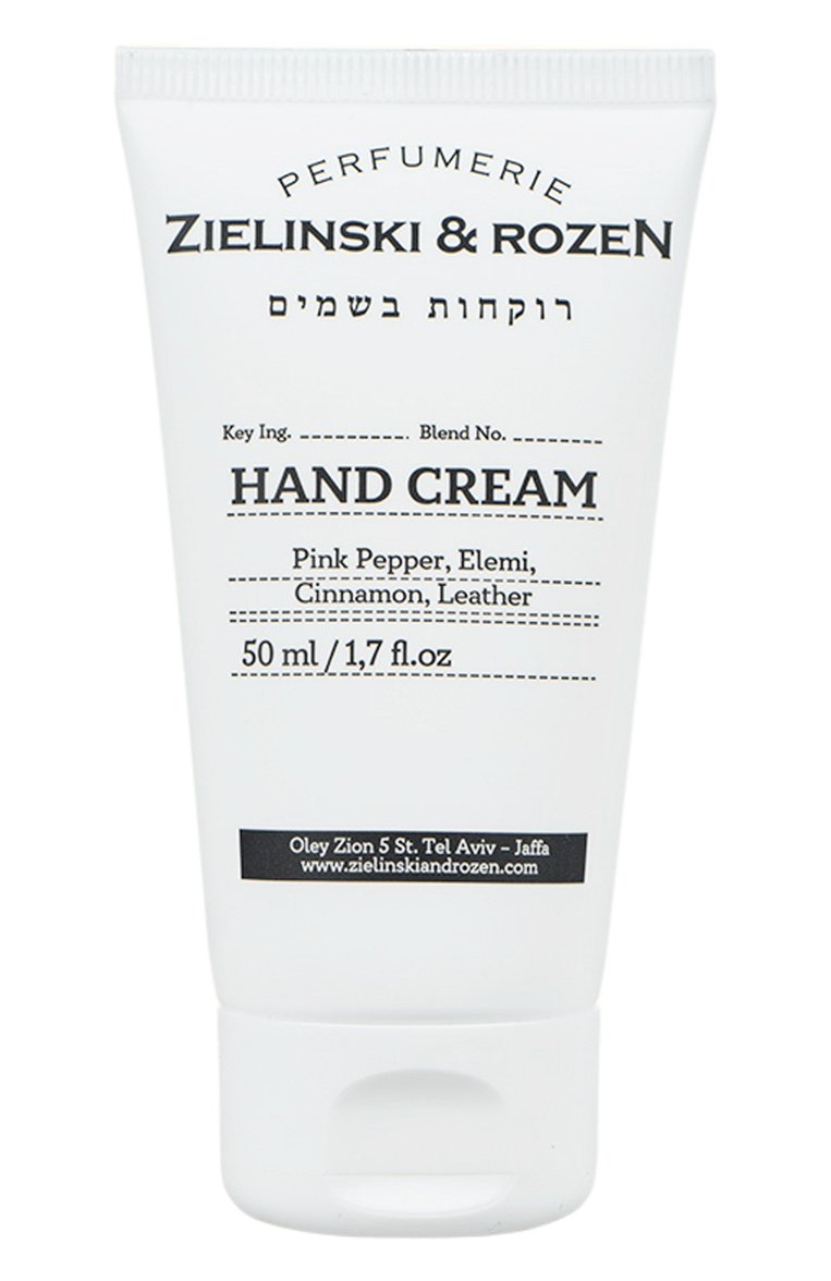 Крем для рук "розовый перец, элеми, корица, кожа" (50ml) ZIELINSKI&ROZEN бесцветного цвета, арт. 7290116445779 | Фото 1 (Региональные ограничения белый список (Axapta Mercury): Не проставлено; Нос: Не проставлено; Назначение: Для рук; Косметика кросс-кт: Уход У; Тип продукта: Кремы)