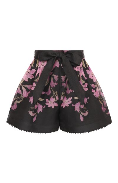 Женские шорты изо льна и шелка ZIMMERMANN, арт. 4074AS252/BLKLLY