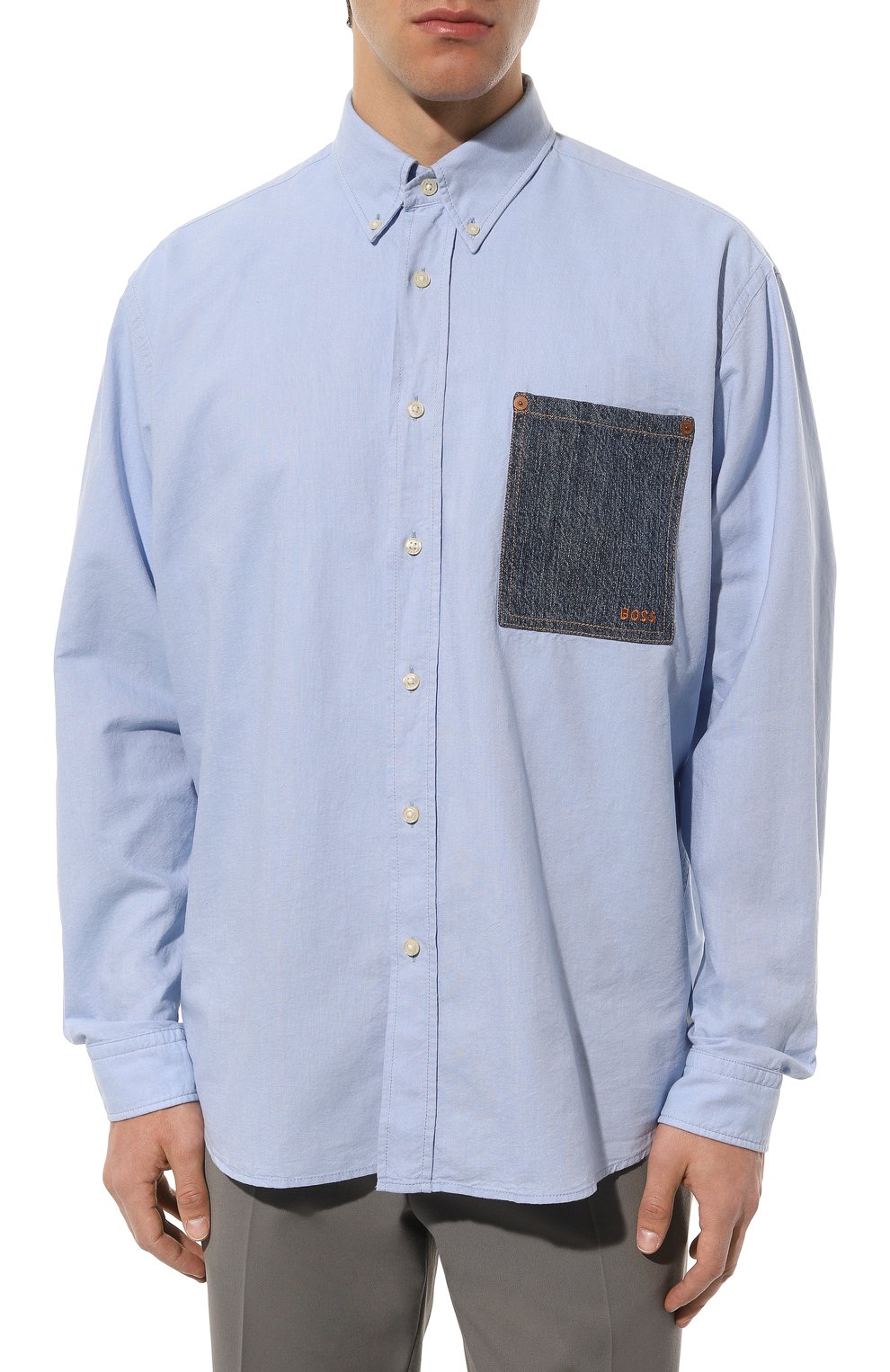 Хлопковая рубашка BOSS ORANGE, арт. 50489476, фото 3