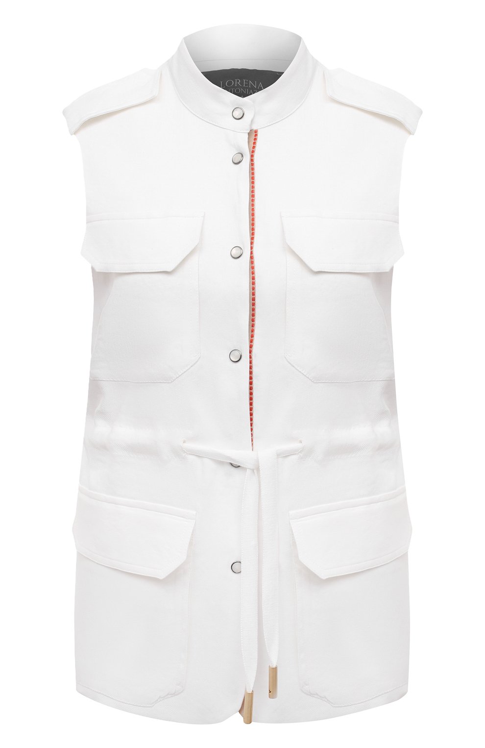 Льняной жилет LORENA ANTONIAZZI белого цвета по цене 83750 руб., арт. E2103GI006/3347, фото 1 Льняной жилет LORENA ANTONIAZZI, арт. E2103GI006/3347, фото 1