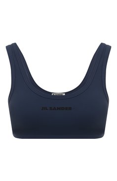 Женский бра-топ JIL SANDER синего цвета, арт. J40BR0004/J20011 | Фото 1 (Женское Кросс-КТ: Раздельные купальники; Материал вне�шний: Синтетический материал; Материал сплава: Проставлено; Нос: Не проставлено)