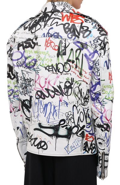 Кожаная куртка VETEMENTS разноцветного цвета по цене 338500 руб., арт. UE51JA750WL 2470/W, фото 4 Кожаная куртка VETEMENTS, арт. UE51JA750WL 2470/W, фото 4