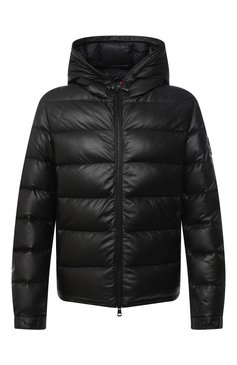 Мужская пуховик gebroulaz MONCLER черного цвета, арт. F2-091-1A596-00-50118 | Фото 1 (Стили: Кэжуэл; Длина (верхняя одежда): Короткие; Материал подклада: Синтетический материал; Рукава: Длинные; Материал утеплителя: Пух и перо; Мужское Кросс-КТ: пуховик-короткий; Материал внешний: Натуральная кожа; Материал сплава: Проставлено; Драгоценные камни: Проставлено)