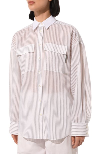 Рубашка из хлопка и шелка BRUNELLO CUCINELLI, арт. MP781MI216, фото 3