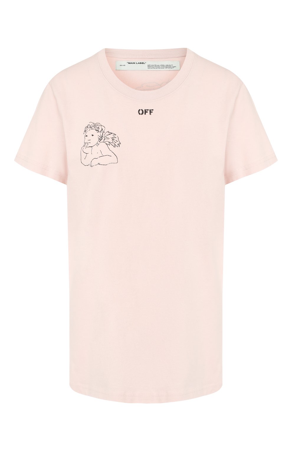 Хлопковая футболка OFF-WHITE сиреневого цвета по цене 20600 руб., арт. 0WAA049E19B070612588, фото 1 Хлопковая футболка OFF-WHITE, арт. 0WAA049E19B070612588, фото 1