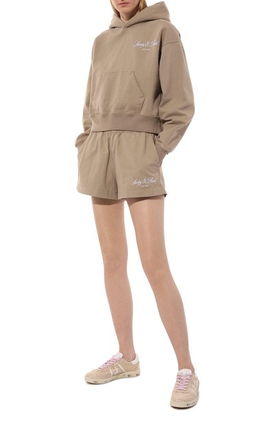 Хлопковое худи SPORTY AND RICH бежевого цвета по цене 20600 руб., арт. ST074516232GY15, фото 2 Хлопковое худи SPORTY AND RICH, арт. ST074516232GY15, фото 2