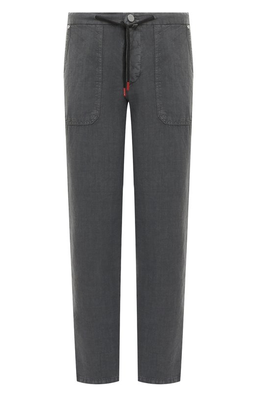 Льняные брюки Kiton UFPANTK0605D Серый UFPANTK0605D