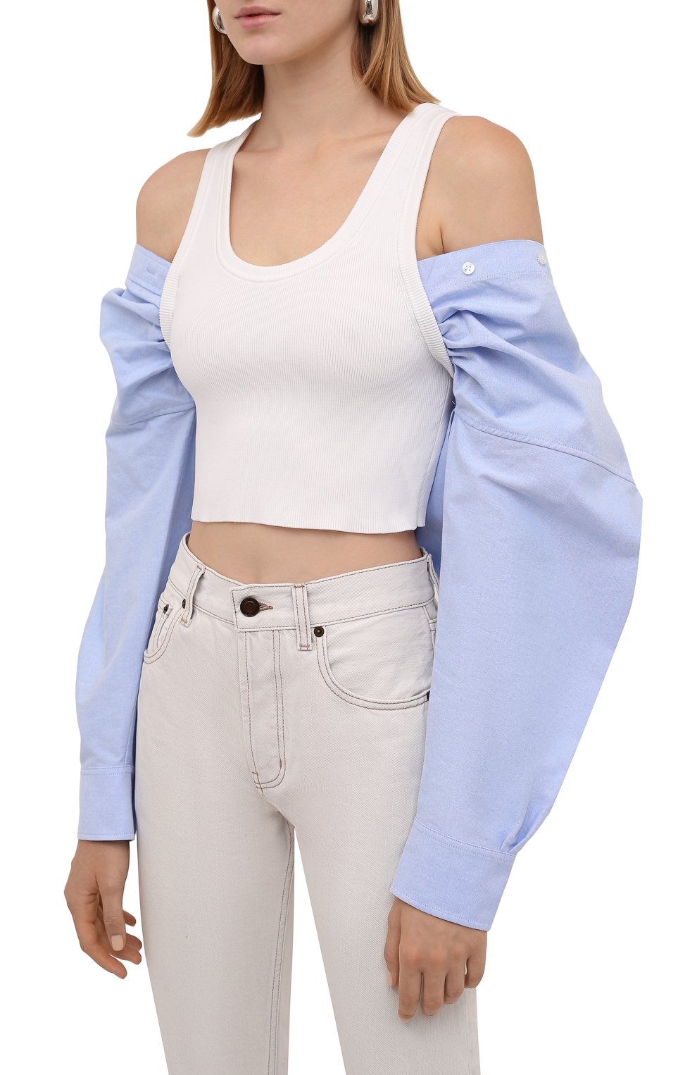 Топ ALEXANDERWANG.T голубого цвета по цене 38350 руб., арт. 4KC3211007, фото 3 Топ ALEXANDERWANG.T, арт. 4KC3211007, фото 3