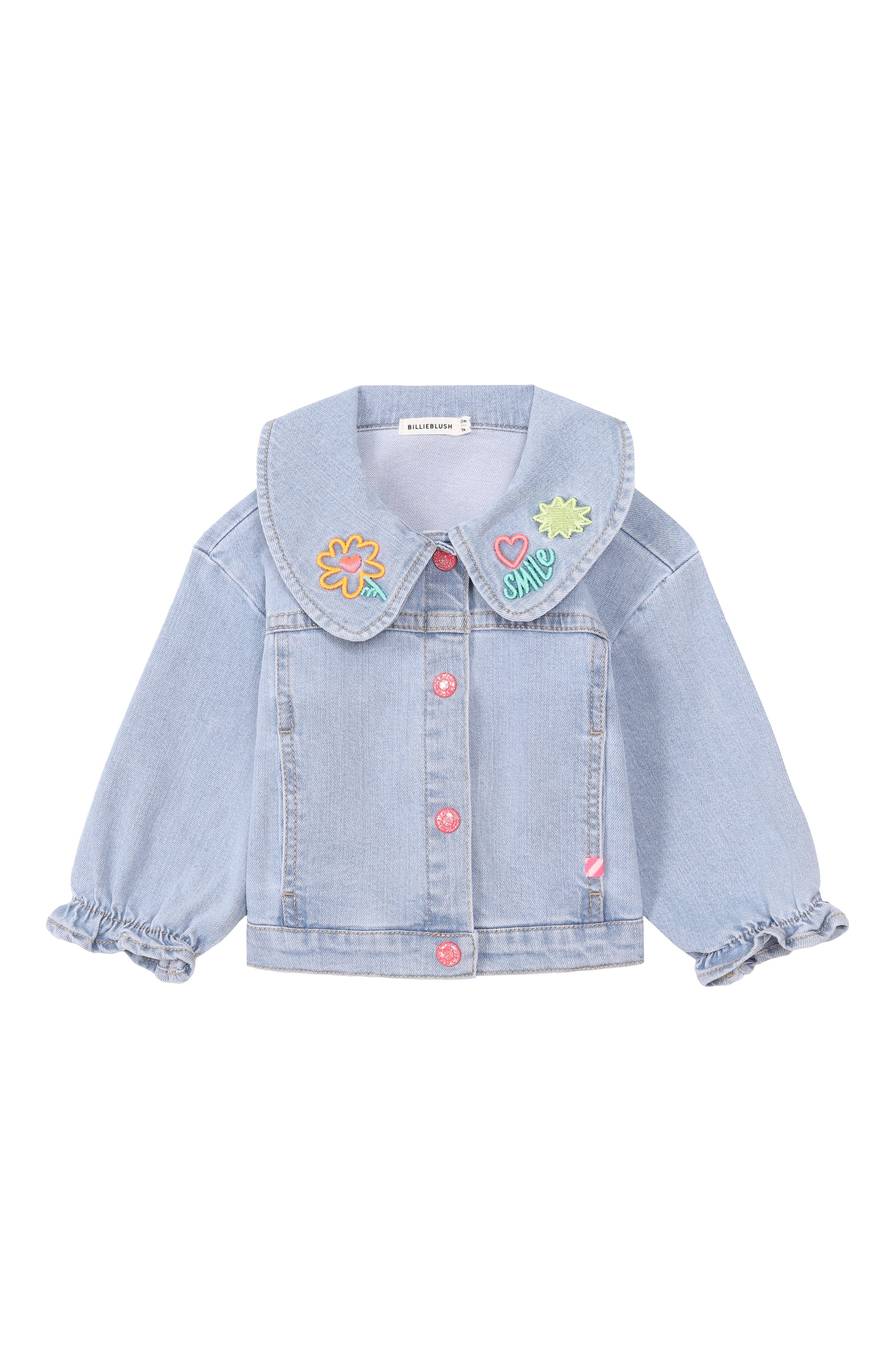 Джинсовая куртка BILLIEBLUSH голубого цвета по цене 13850 руб., арт. U21765, фото 1 Джинсовая куртка BILLIEBLUSH, арт. U21765, фото 1