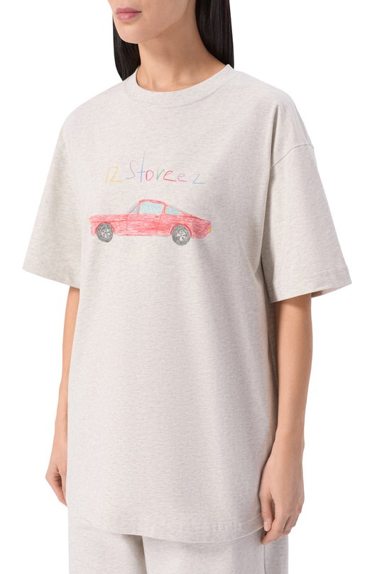 Хлопковая футболка 12 STOREEZ 136680 Серый  136680 Фото 3