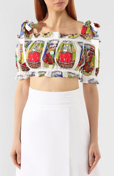 Хлопковый топ DOLCE & GABBANA разноцветного цвета по цене 69950 руб., арт. F72G3T/HS5EF, фото 3 Хлопковый топ DOLCE & GABBANA, арт. F72G3T/HS5EF, фото 3