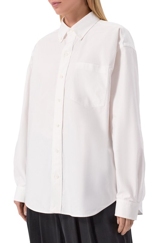 Хлопковая рубашка alexanderwang.t 4WC2251013 Белый  4WC2251013 Фото 3