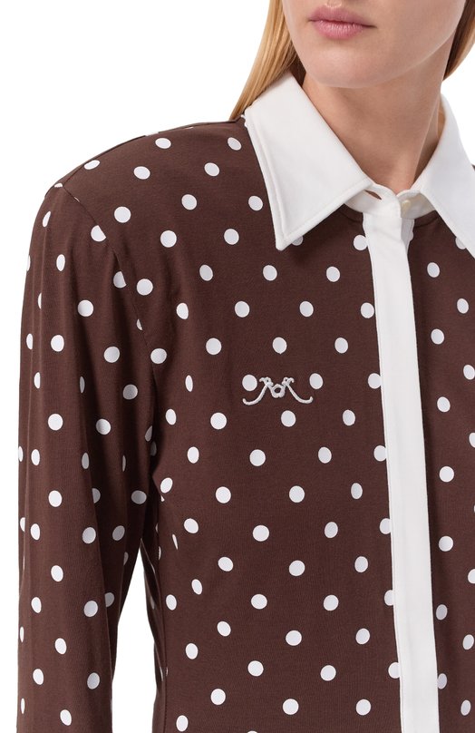 Хлопковое поло ROWEN ROSE RR_J115_001 Коричневый  RR_J115_001 Фото 5