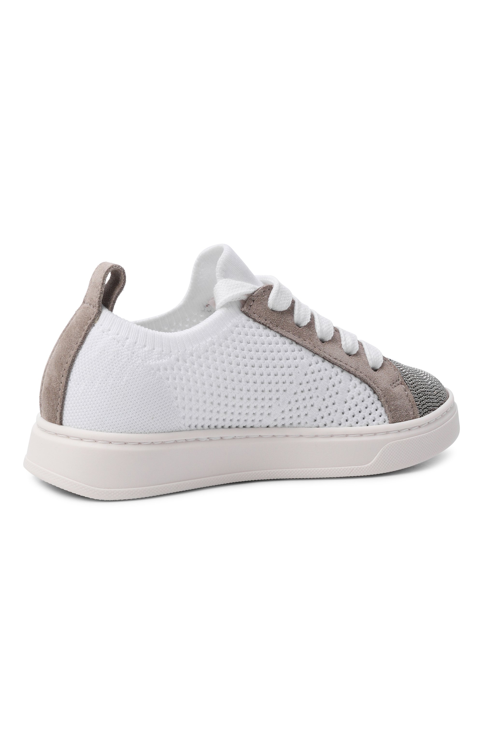 Текстильные кеды BRUNELLO CUCINELLI белого цвета по цене 58100 руб., арт. BZ149ZG411, фото 3 Текстильные кеды BRUNELLO CUCINELLI, арт. BZ149ZG411, фото 3