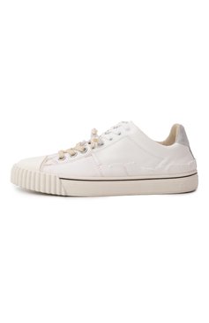 Женские комбинированные кеды new evolution MAISON MARGIELA молочного цвета, арт. S58WS0234/P5063 | Фото 4 (Материал внутренний: Натуральная кожа, Текстиль; Подошва: Платформа; Драгоценные камни: Проставлено; Материал сплава: Проставлено; Стили: Кэжуэл; Материал внешний: Натуральная кожа, Текстиль; Кросс-КТ: Низкие; Материал утеплителя: Без утеплителя)