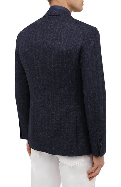 Пиджак из шерсти и шелка BRUNELLO CUCINELLI синего цвета по цене 394000 руб., арт. MQ4307BFD, фото 4 Пиджак из шерсти и шелка BRUNELLO CUCINELLI, арт. MQ4307BFD, фото 4