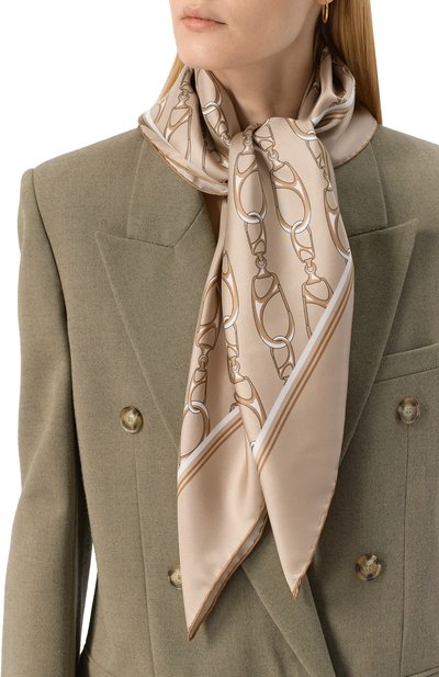 Шелковый платок HERNO бежевого цвета по цене 38300 руб., арт. F0ULARD90/15030, фото 2 Шелковый платок HERNO, арт. F0ULARD90/15030, фото 2