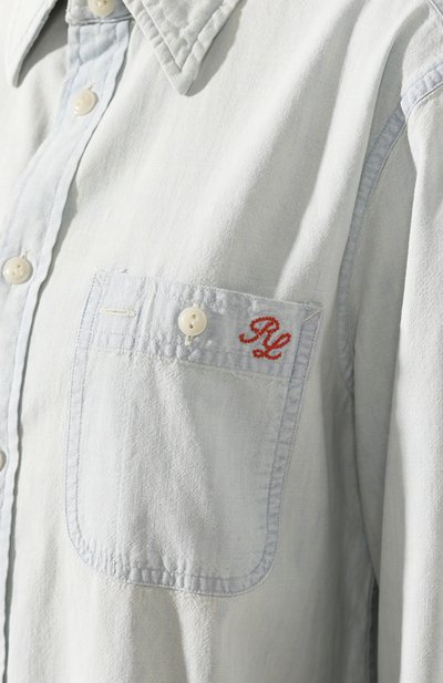 Хлопковая рубашка POLO RALPH LAUREN голубого цвета по цене 18800 руб., арт. 211784196, фото 5 Хлопковая рубашка POLO RALPH LAUREN, арт. 211784196, фото 5