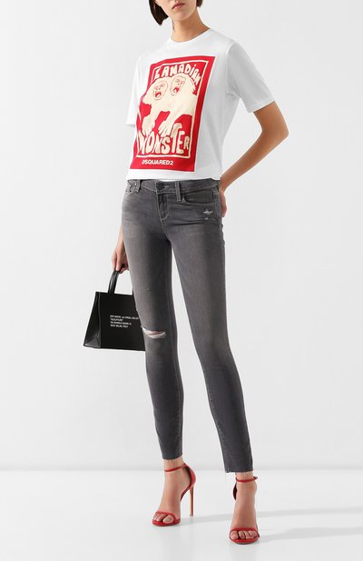 Хлопковая футболка DSQUARED2 белого цвета по цене 25750 руб., арт. S72GD0146/S21600, фото 2 Хлопковая футболка DSQUARED2, арт. S72GD0146/S21600, фото 2