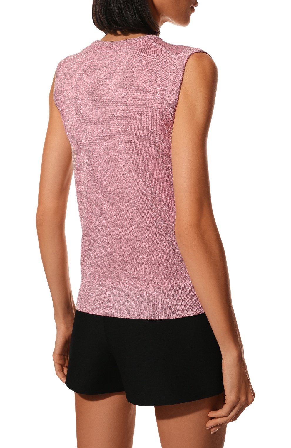 Топ из кашемира и вискозы DOLCE & GABBANA розового цвета по цене 74250 руб., арт. FX620T/JAMW4/0UTLET AW22-23, фото 4 Топ из кашемира и вискозы DOLCE & GABBANA, арт. FX620T/JAMW4/0UTLET AW22-23, фото 4