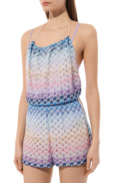 Комбинезон из вискозы MISSONI голубого цвета по цене 78150 руб., арт. MC23SG07/BR00TD, фото 3 Комбинезон из вискозы MISSONI, арт. MC23SG07/BR00TD, фото 3
