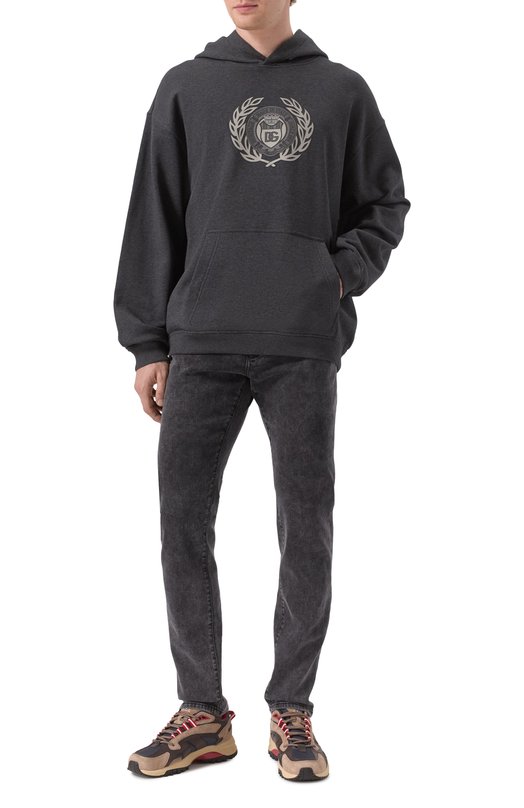 Хлопковое худи Dolce & Gabbana G9BKTT/G703W Серый  G9BKTT/G703W Фото 2