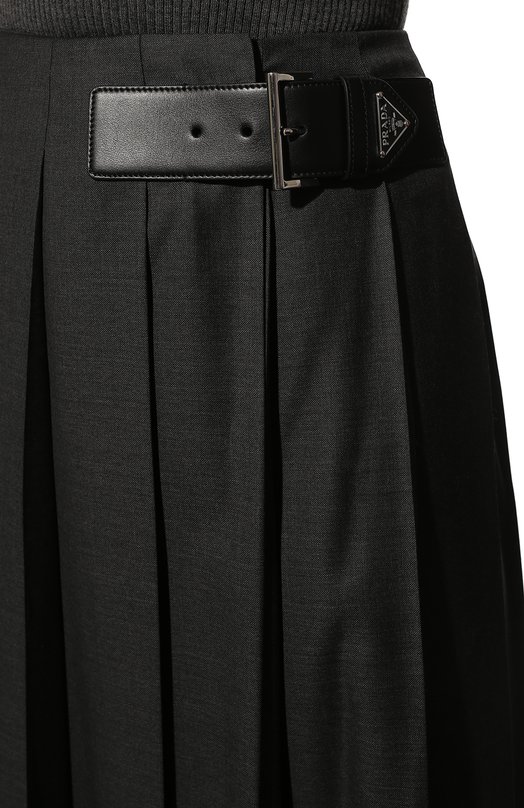 Шерстяная юбка Prada P122UE-11BA-F0308-221 Серый  P122UE-11BA-F0308-221 Фото 5