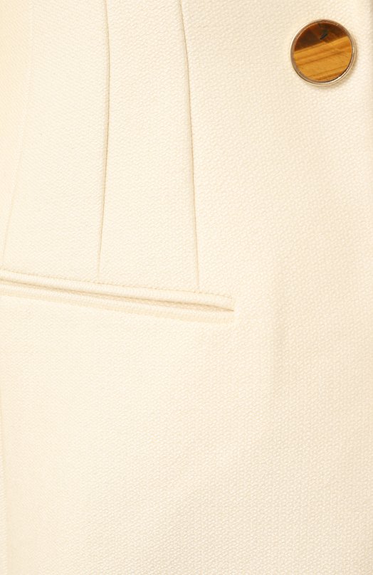 Жакет из шелка и шерсти Chloé CHC23SVE03065 103 Кремовый  CHC23SVE03065 103 Фото 6