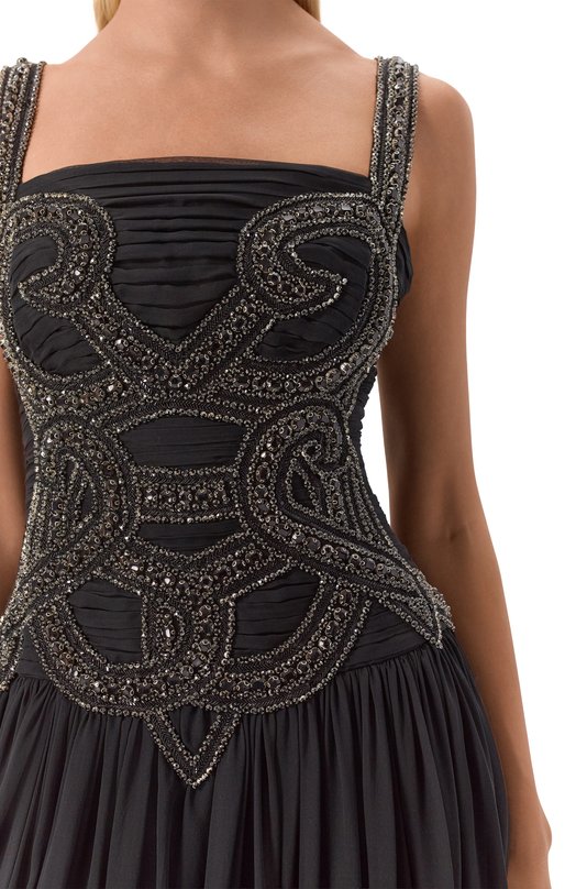 Шелковое платье Zuhair Murad PDR25005/CHSI028 Чёрный  PDR25005/CHSI028 Фото 4