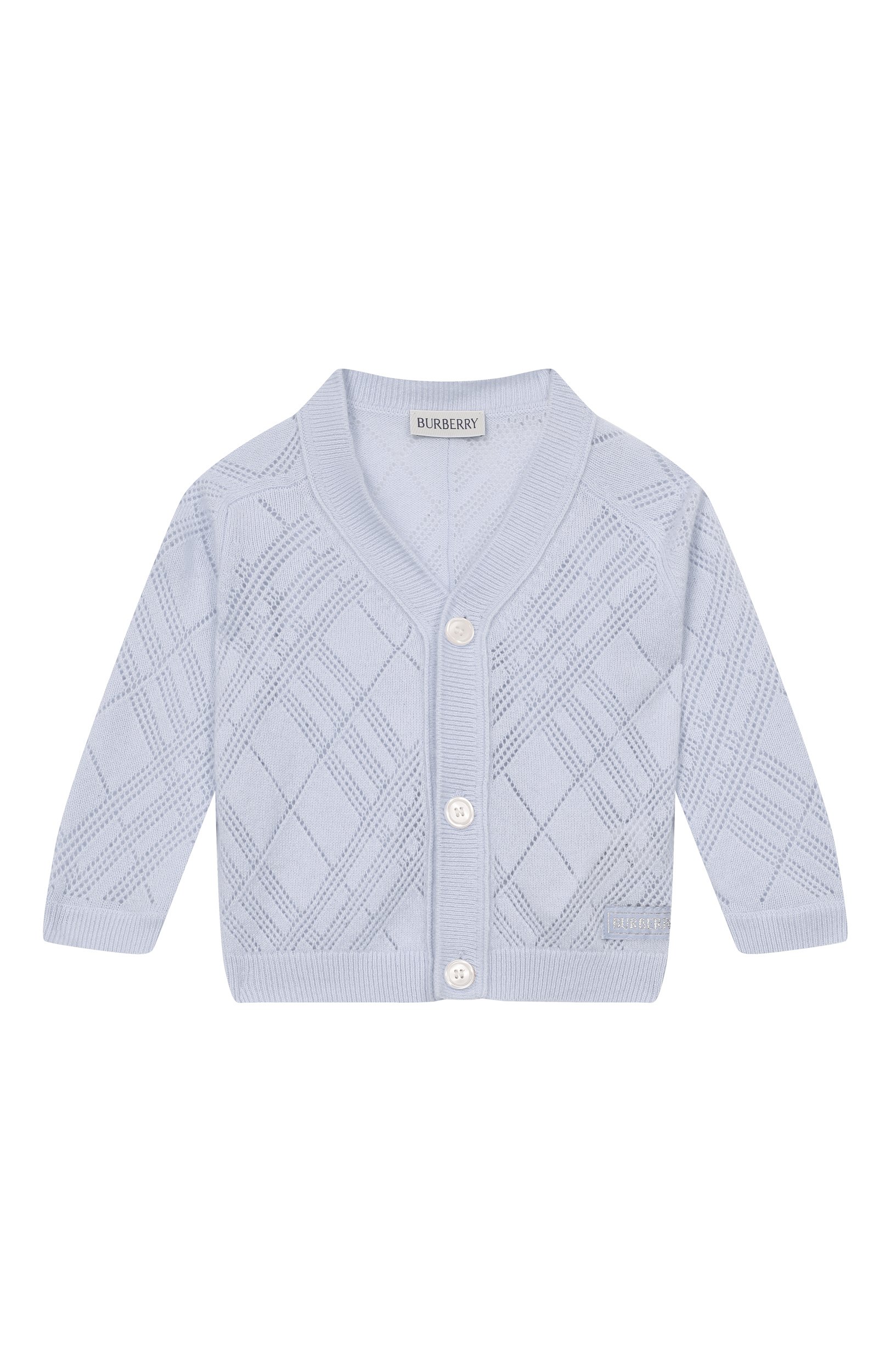 Комплект из кардигана и брюк BURBERRY голубого цвета по цене 75350 руб., арт. 8127224, фото 2 Комплект из кардигана и брюк BURBERRY, арт. 8127224, фото 2