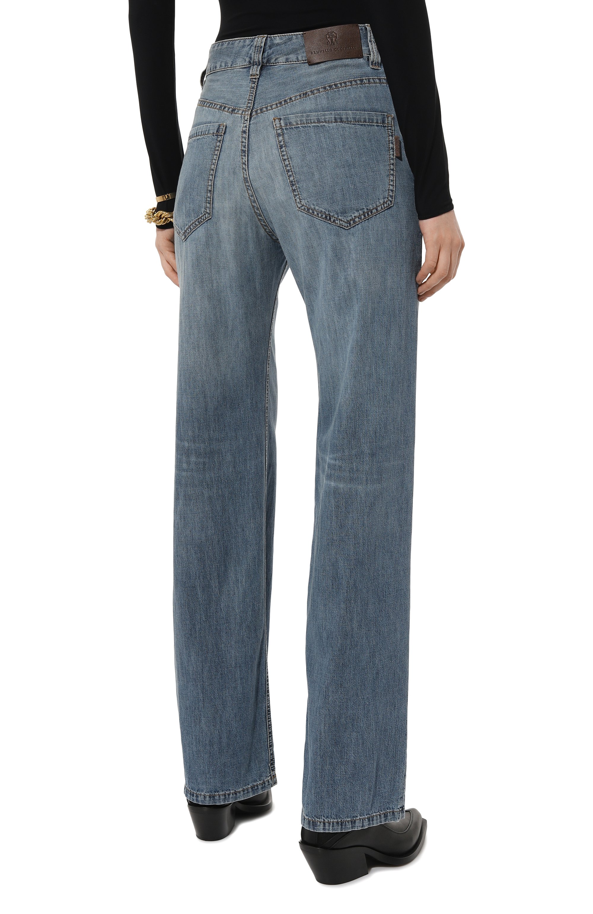 Джинсы BRUNELLO CUCINELLI синего цвета по цене 111500 руб., арт. MH192B1294, фото 4 Джинсы BRUNELLO CUCINELLI, арт. MH192B1294, фото 4