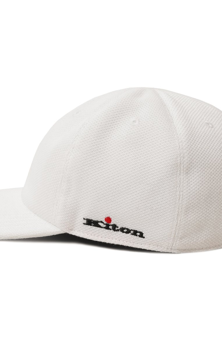 Мужская хлопковая бейсболка KITON белого цвета, арт. UCAPP25K0712D | Фото 4 (Материал сплава: Проставлено; Нос: Не проставлено; Материал: Хлопок, Текстиль)