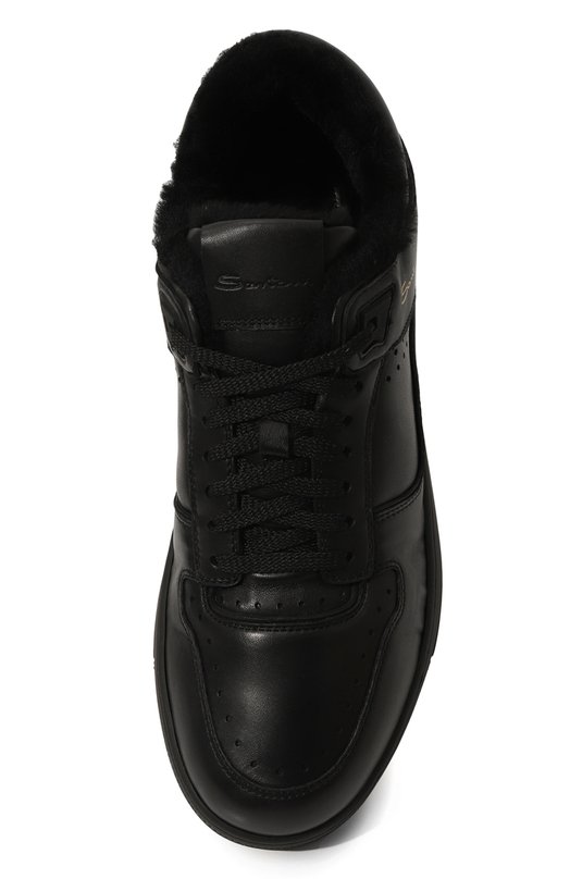 Кожаные кеды Sneak-Air Santoni MBSG22015NERPESS Чёрный  MBSG22015NERPESS Фото 6