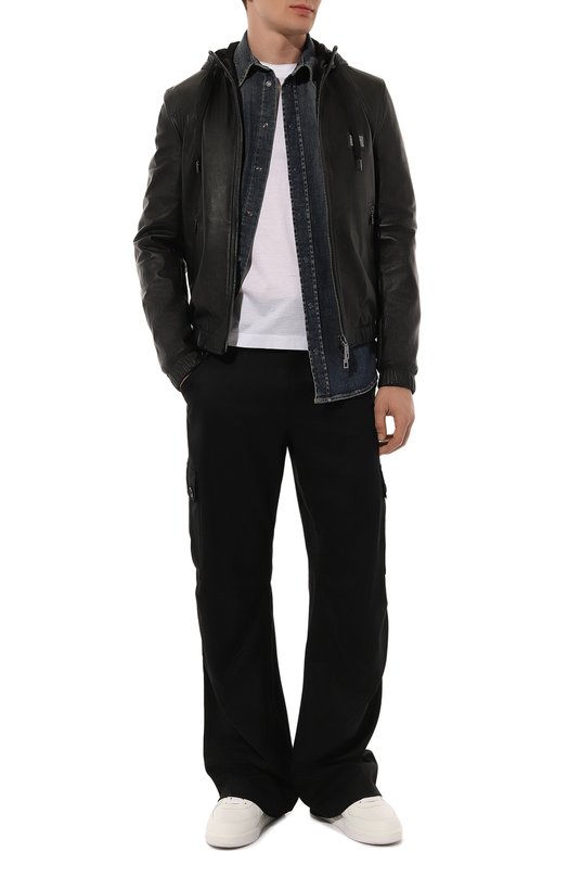 Кожаный бомбер Dolce & Gabbana G9ZY6L/HULR0 Чёрный  G9ZY6L/HULR0 Фото 2