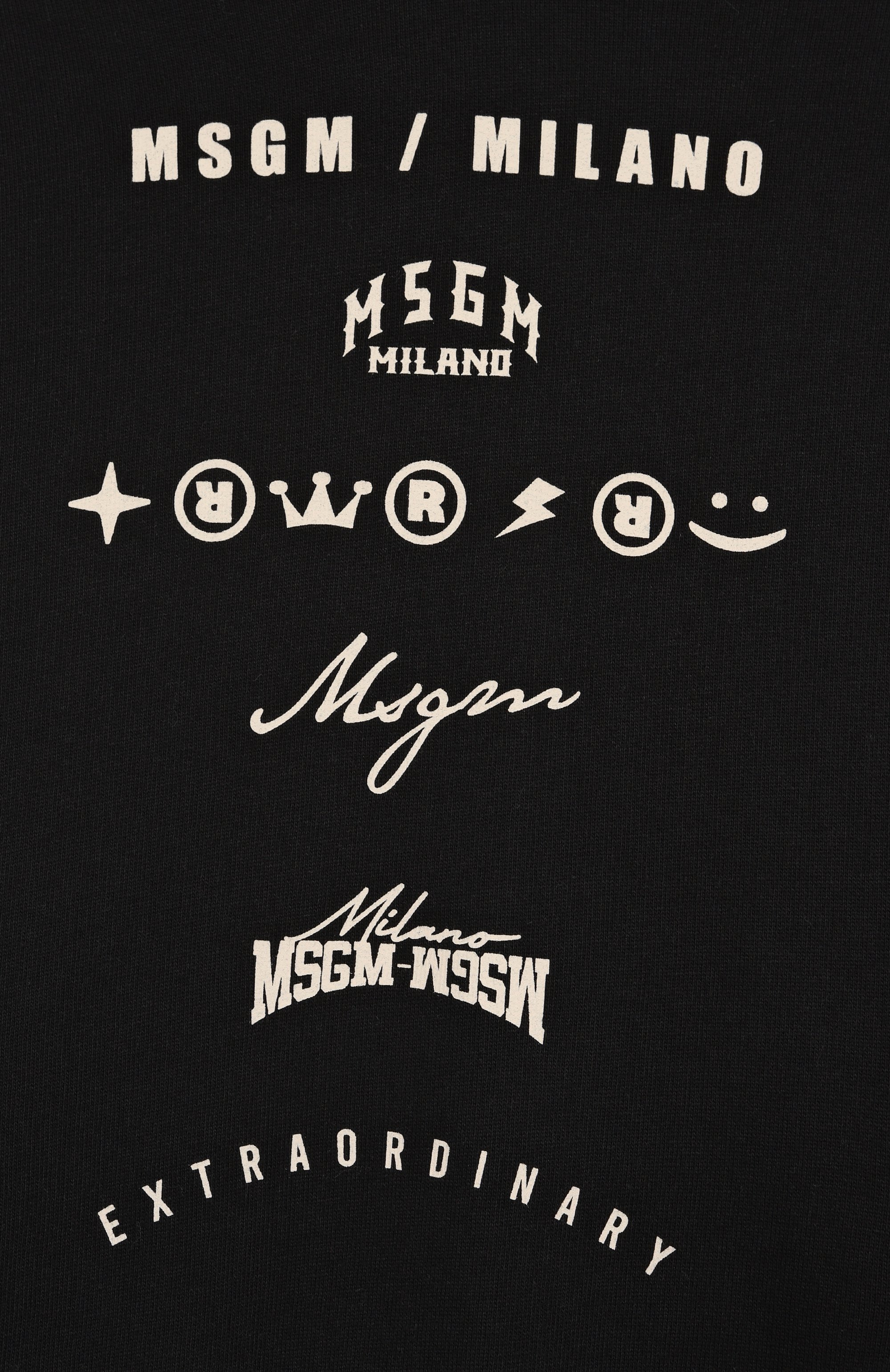 Хлопковое худи MSGM KIDS черного цвета по цене 13800 руб., арт. F5MSJBHS232, фото 3 Хлопковое худи MSGM KIDS, арт. F5MSJBHS232, фото 3