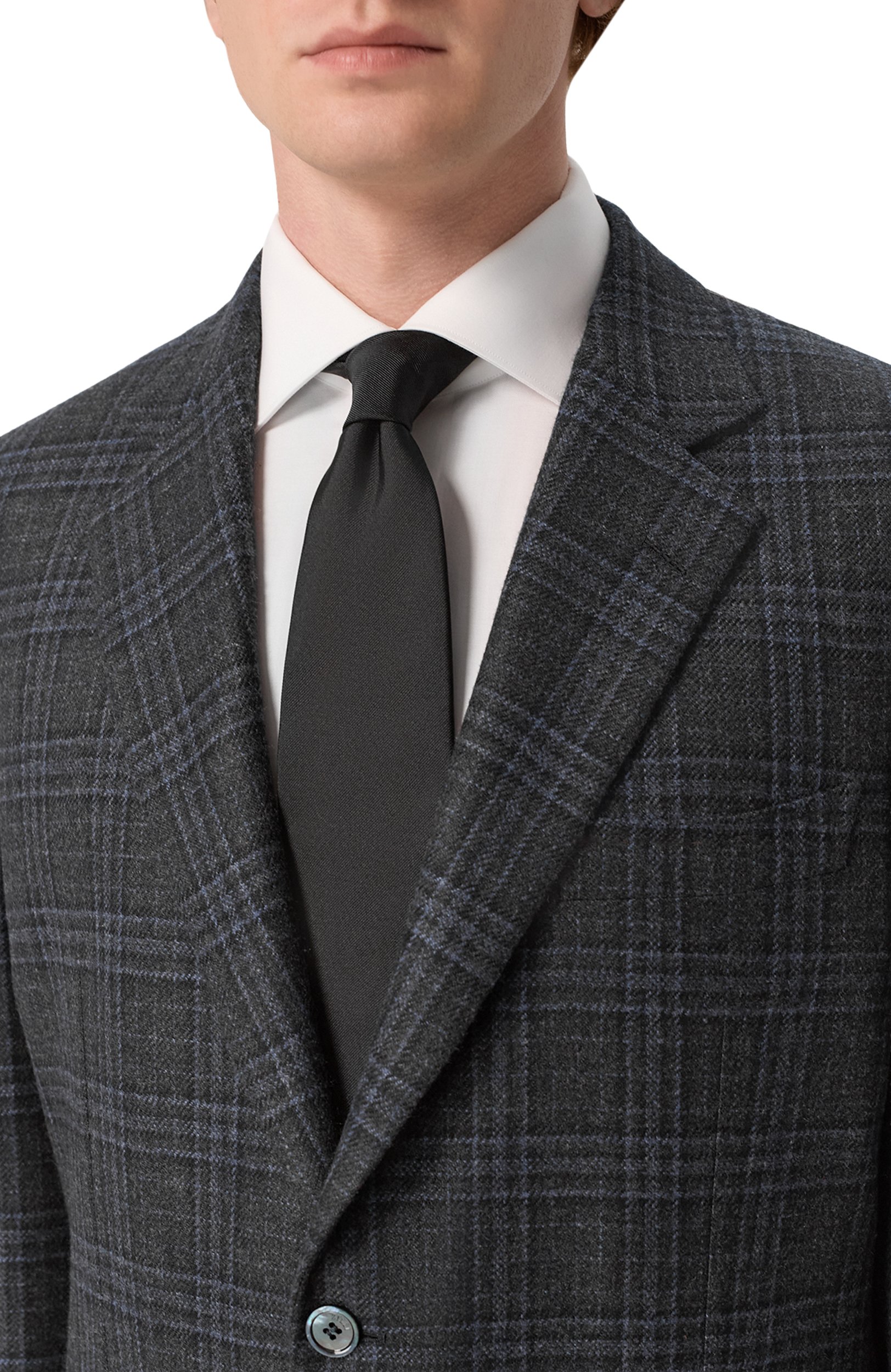 Шелковый галстук CORNELIANI черного цвета по цене 25750 руб., арт. 28U302/2A20300, фото 2 Шелковый галстук CORNELIANI, арт. 28U302/2A20300, фото 2