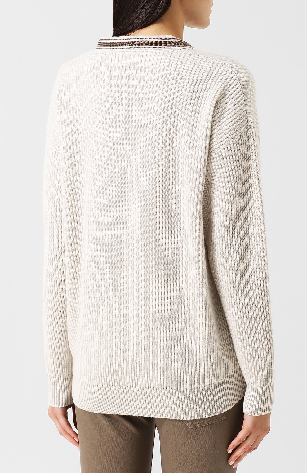 Кашемировый пуловер с v-образным вырезом BRUNELLO CUCINELLI, арт. M12716802, фото 4