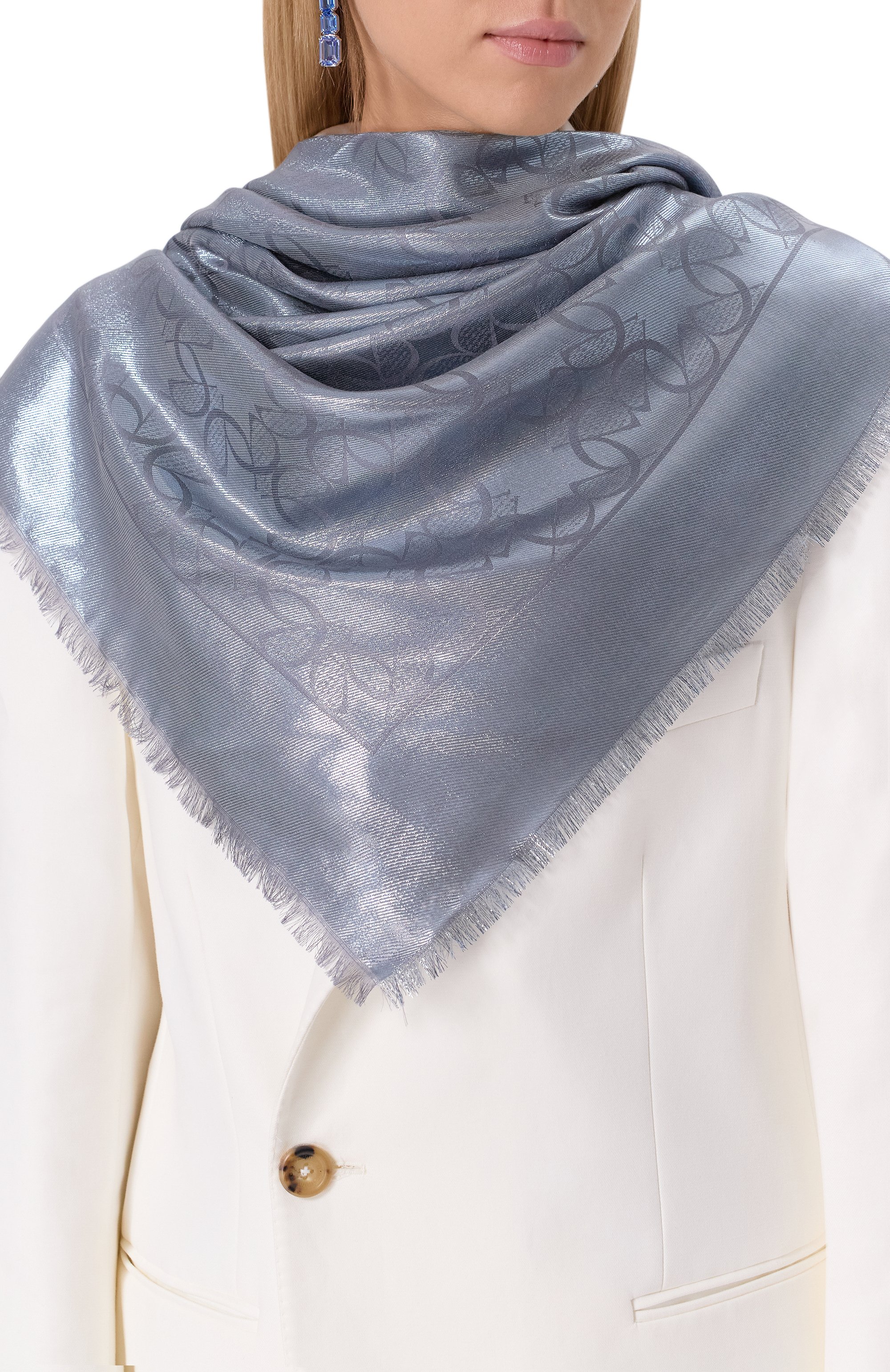 Шаль из шелка и шерсти ELIE SAAB, арт. SE1414J6112, фото 2