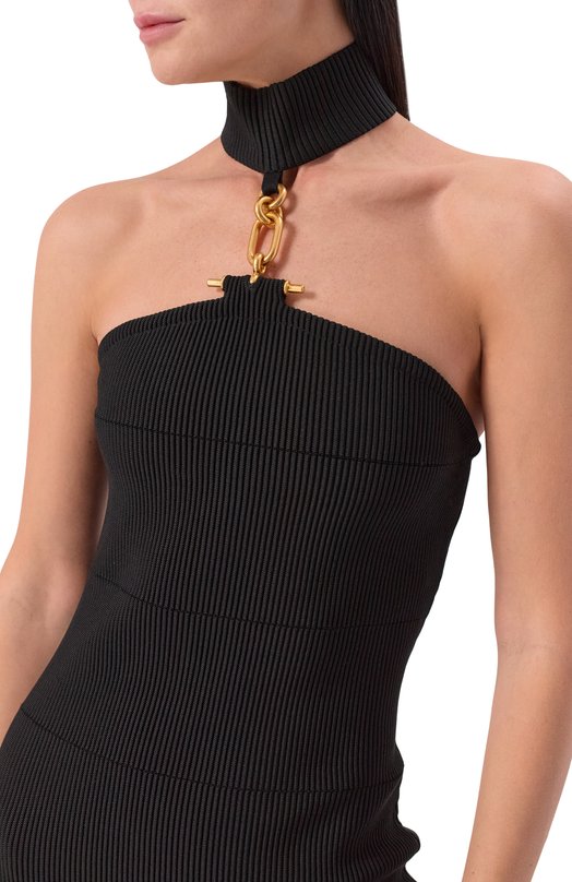 Платье из вискозы Balmain GF1RP880/KJ42 Чёрный  GF1RP880/KJ42 Фото 4