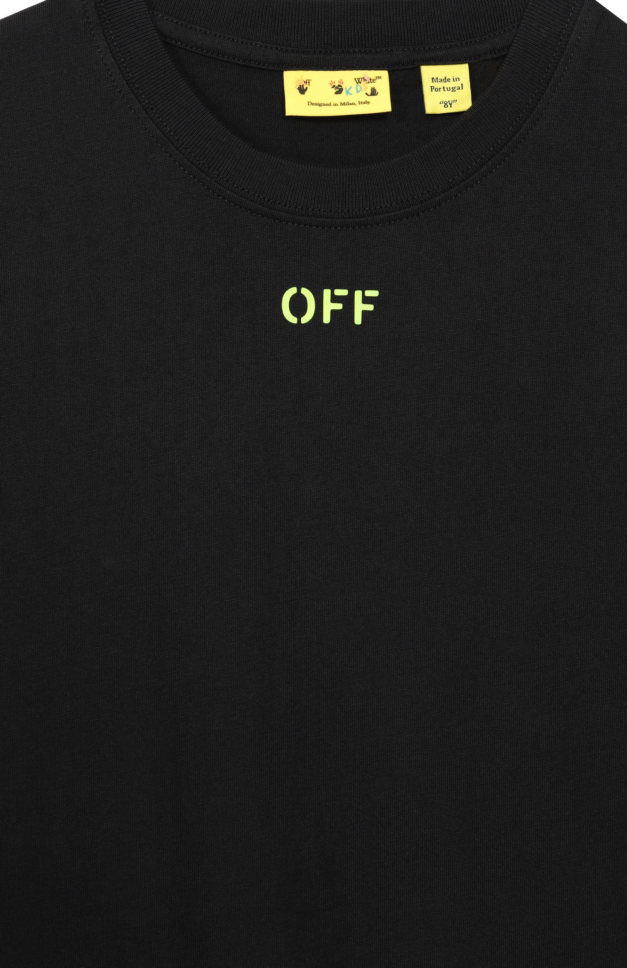 Хлопковая футболка OFF-WHITE, арт. 0BAA002S26JER004, фото 3