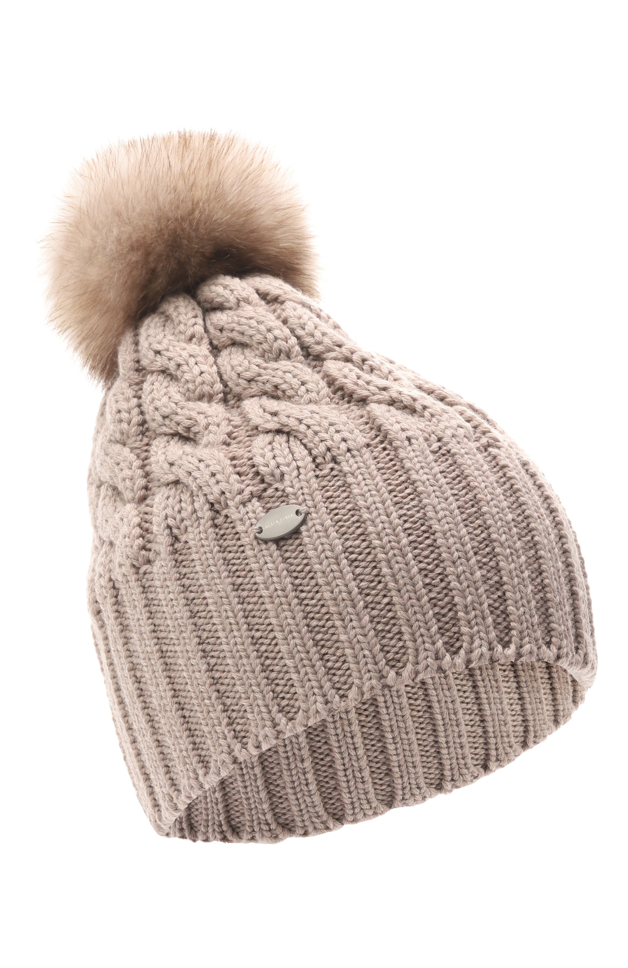 Шерстяная шапка mona с отделкой из соболя BLACK SABLE бежевого цвета по цене 57000 руб., арт. BS-24016, фото 1 Шерстяная шапка mona с отделкой из соболя BLACK SABLE, арт. BS-24016, фото 1